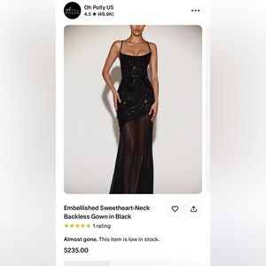 Oh Polly Black Sequin Backless Dress